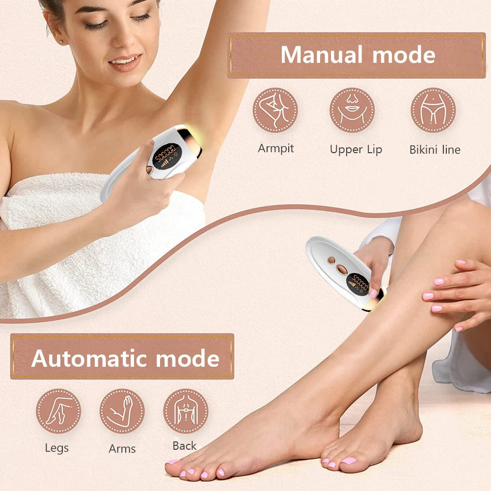 Permanent Laser Epilator 999999 Flashes Professional Painless Laser Hair Removal Machine for Women Body Facial Legs Bikini Line