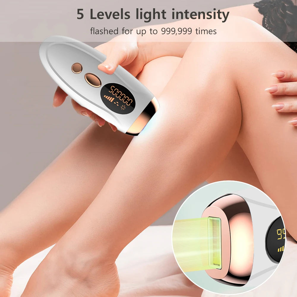 Permanent Laser Epilator 999999 Flashes Professional Painless Laser Hair Removal Machine for Women Body Facial Legs Bikini Line