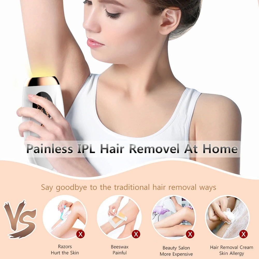 Permanent Laser Epilator 999999 Flashes Professional Painless Laser Hair Removal Machine for Women Body Facial Legs Bikini Line